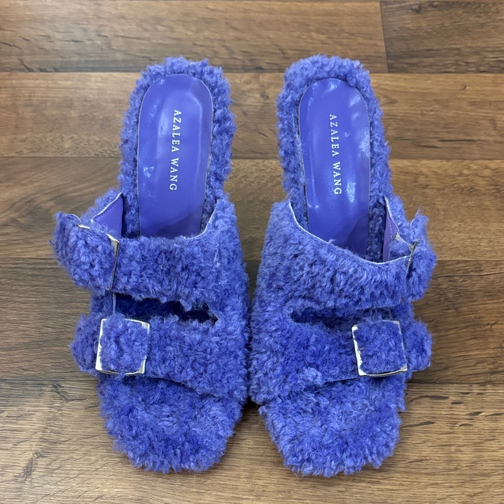Azalea Wang Purple Fuzzy Women's Shoes